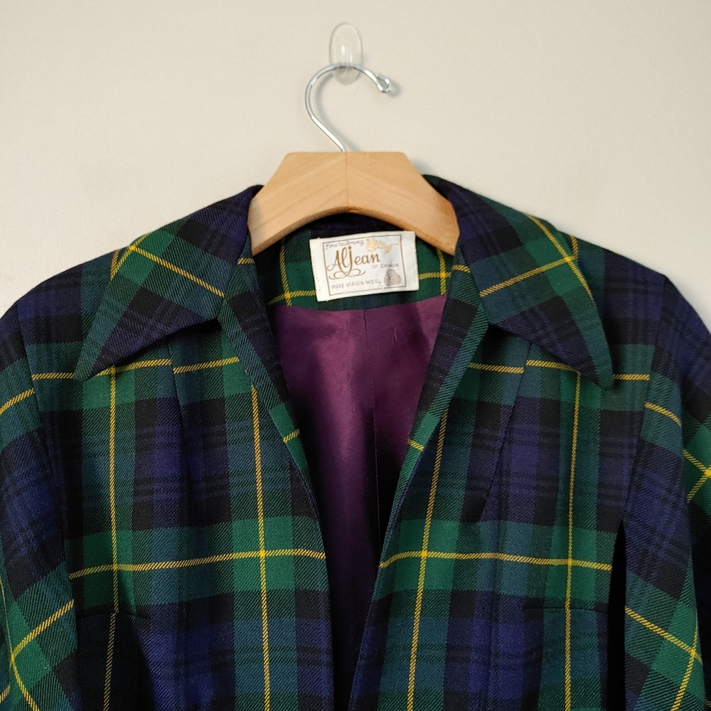 Vintage Aljean Wool Cape Plaid Tartan - Picture 6 of 16